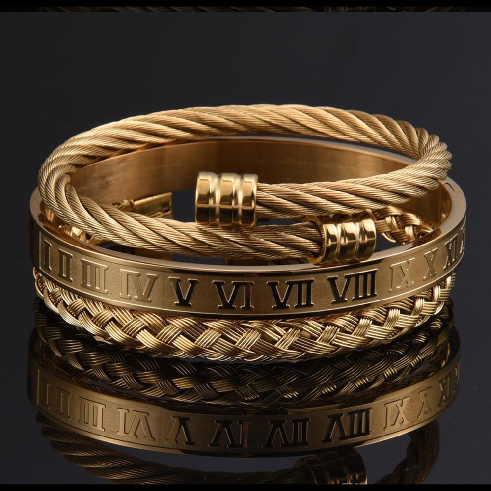 3 piece Roman Mens bracelet